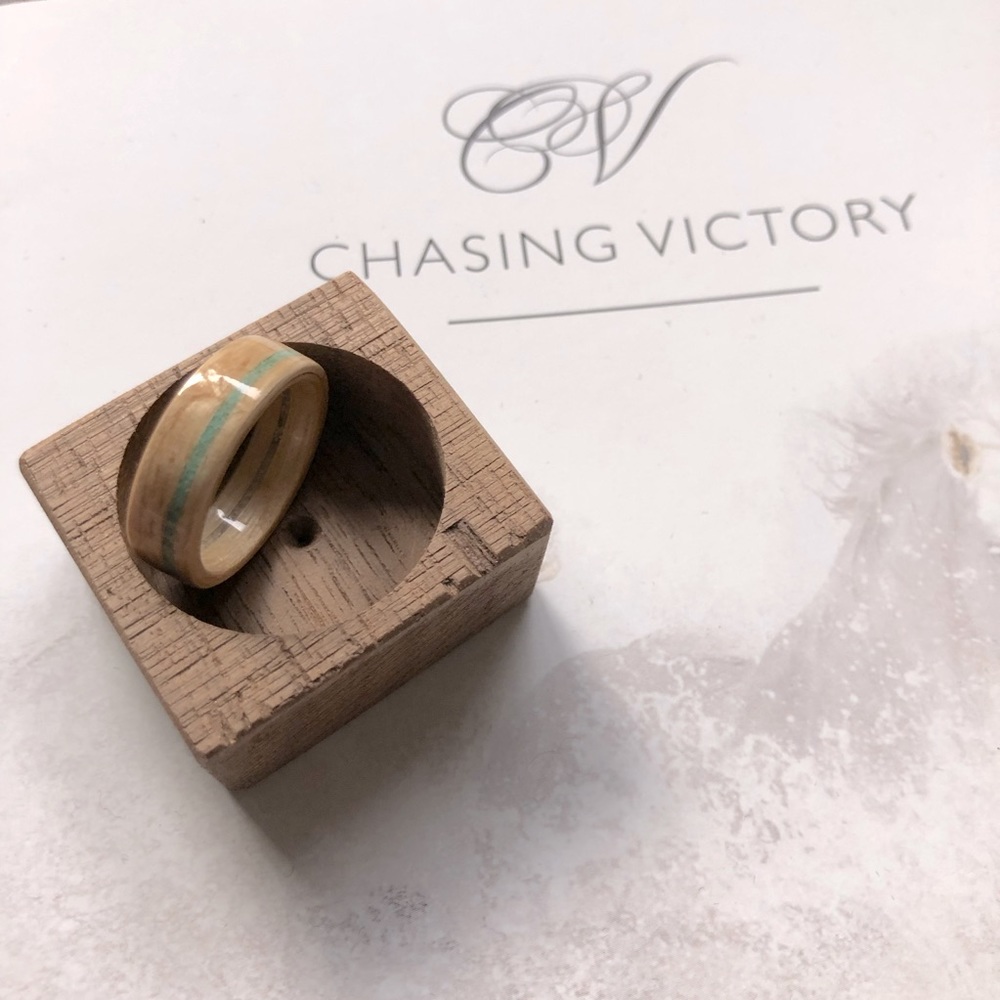 Custom wood wedding band (size 9)